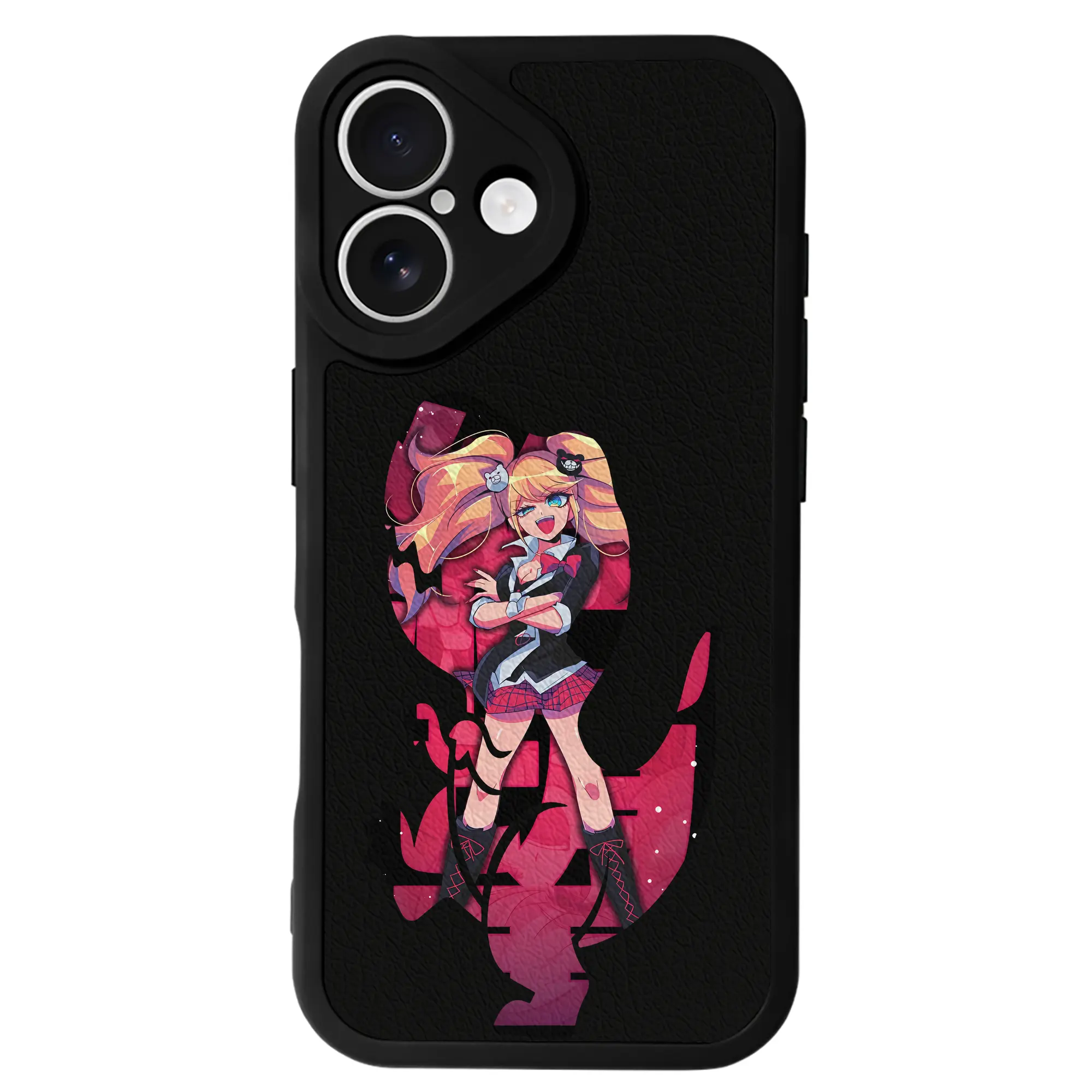 ダンガンロンパ グッズ,江ノ島盾子 - IPhone 16シリーズ対応 ・ シリコンスマホケース ・ レザー調 ・ 高精度フィット ・ 耐衝撃 ・ ワイヤレス充電対応 ・ 精密カット